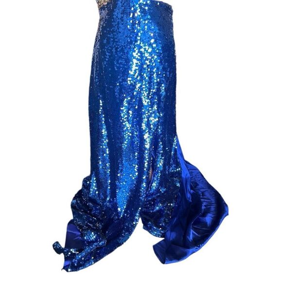 Womens Tiffany Designs Exclusive 46837 Blue Ball Gown Prom Dress - Sz 12 - Picture 7 of 8